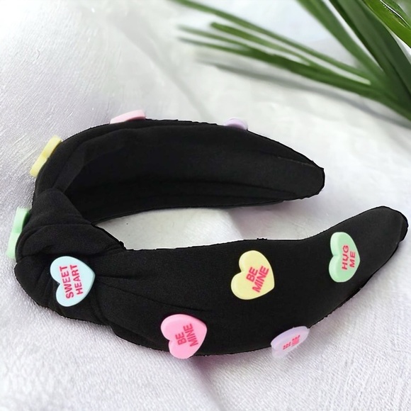 Brand New Valentine's Day Headbands - Adorned with Conversation Hearts, 5 Colors - Picture 2 of 14
